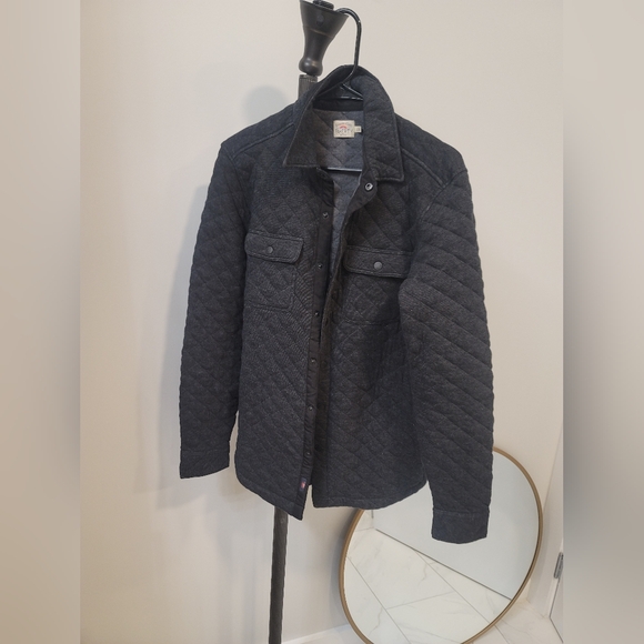 Faherty Epic Quilted Fleece Shirt Jacket Shacket Gray Small - Picture 1 of 6